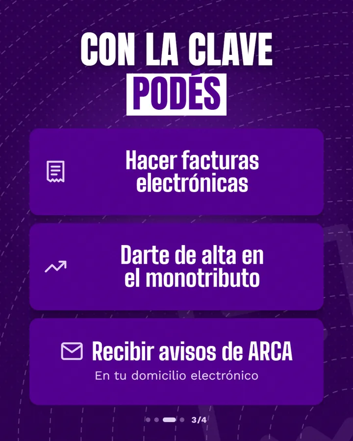 Clave fiscal, monotributo y facturas (ARCA): imagen 3 de PUNTO COM